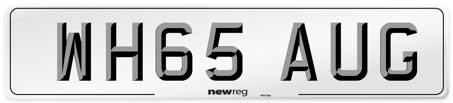 WH65 AUG Number Plate from New Reg